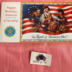 Bicentennial Memorabilia - The Spirit of Seventy-Six Twenty Postcards and Pin