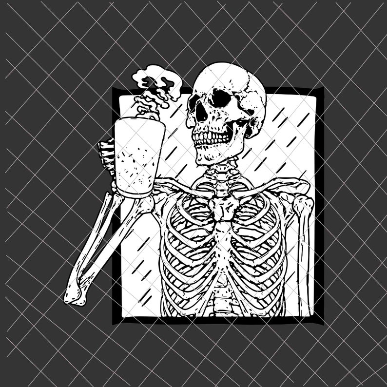 Download Halloween Coffee Drinking Skeleton Skull Coffee svg Halloween | Etsy