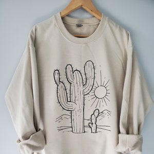Cactus Sweatshirt Ash Color Cactus  Crewneck