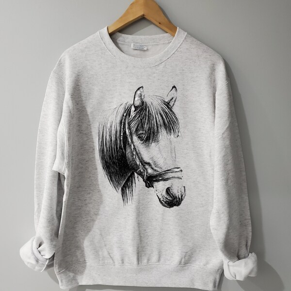 Vintage War Horse Art Print Casual Sweatshirt