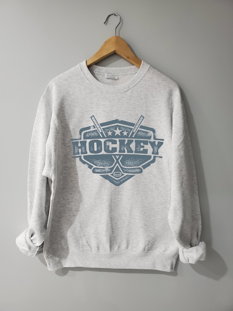 Hockey Sweatshirt Ash Sweatshirt Hockey Crewneck Vintage Hockey Sweatshirt