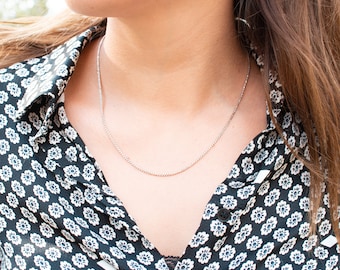 Dainty Sterling Silver Box Chain Necklace