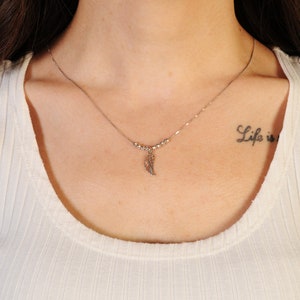 Silver wing necklace, angel wing necklace, dainty silver necklace, angel wing jewelry, 925 sterling silver necklace, silver wing.