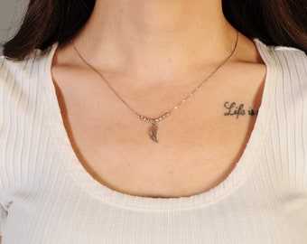 Dainty 925 Sterling Silver Angel Wing Necklace
