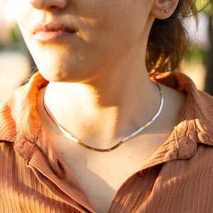 18 K Italian Gold Chain, 18 K gold snake chain, gold choker, flat snake chain, sterling silver italian chain, herringbone chain silver.