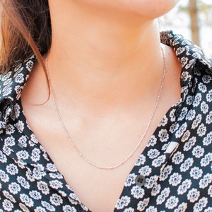 Sterling silver Chain Necklace, Ball chain, Italian Ball Bead Chain Necklace, beaded chain necklace, bridesmaid gift, christmas necklace.