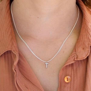 Dainty Initial Necklace, Personalized Name Necklace, Sterling Silver Letter Necklace, Personalized Monogram Necklace, Bridesmaid Gift.