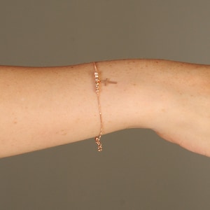Sterling silver bracelet, cross silver bracelet, silver cross bracelet, tiny cross bracelet, women cross bracelet, cross charm bracelet.