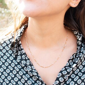 925 Sterling Silver Box Chain Necklace, Sterling Silver Bead Chain, Silver Chain Necklace, rectangle chain necklace silver, bridesmaid gift.