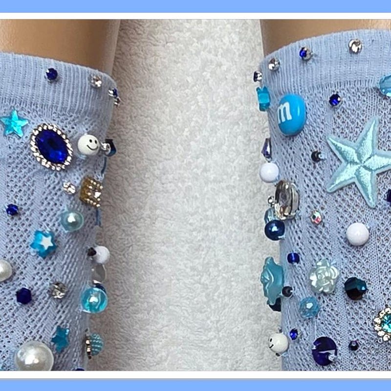 Rhinestone Socks - Etsy