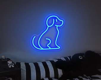 Dog Led Neon Sign/ Lovely Puppy Custom Made Neon Light/ Home decor/ Cute Animal Led Light/ Gifts For Kids/ Custom Dog Neon Sign