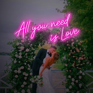 All you need is Love Custom Neon Sign, Lights Decor,Wedding Neon Light, Personalized Neon Sign Custom,Valentines Day Gifts From NeonArtists image 3