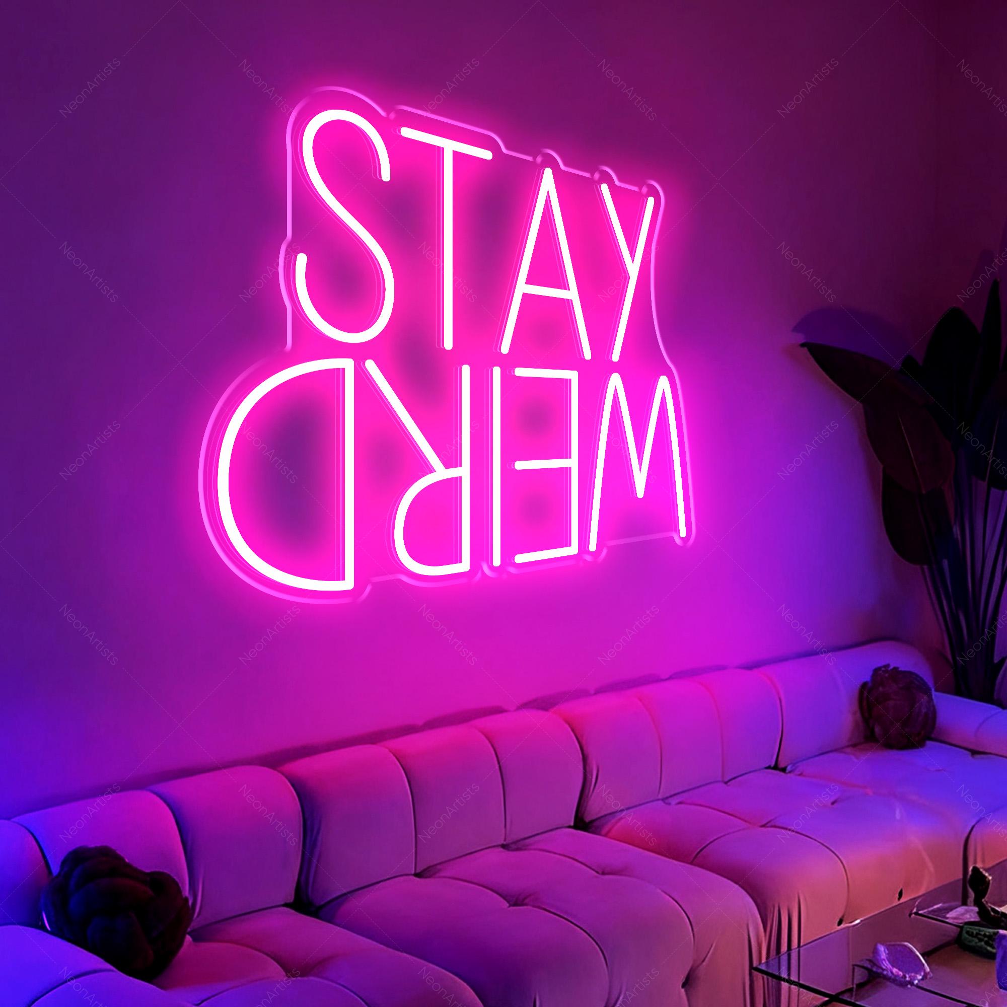 STAY weird ネオン看板 ブルーLED インテリアライト Stay Weird Neon Sign,custom Gothic Room LED Neon Light, Vintage
