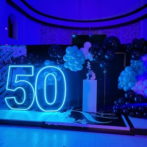 Free Standing 3ft Height Birthday Number Neon Sign,0-9 Neon Number,Custom Marquee Neon Light Wedding Anniversary Birthday Party Decor,
