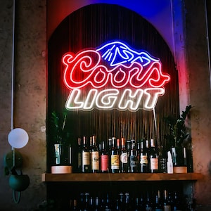 Insegna al neon Coors LIGHT, insegna al neon per decorazioni da parete, luci al neon per camera da letto, insegne aziendali a LED, insegna al neon con logo da parete, decorazioni luminose al neon da parete per negozi