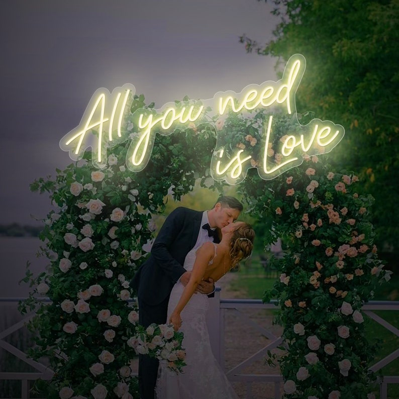 All you need is Love Custom Neon Sign, Lights Decor,Wedding Neon Light, Personalized Neon Sign Custom,Valentines Day Gifts From NeonArtists image 4