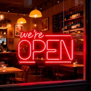 We're Open Neon Light,We Are Open Neon Sign,LED Open Sign,Open Sign For Business Neon Sign,Open Lights,Open Sign,Open Sign For Window