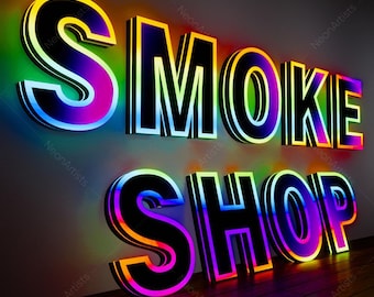 Waterproof Custom Liquid Acrylic 3D RGB Full Color Letter Sign,RGB LED Sign Board,Sign For Fashion Boutique Shop Somke Shop Business