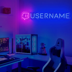 Personalized Gaming Neon Sign,Custom Username Neon Sign, Gamer Tag Personalized Gift For Gamers, Youtube Ins Twitch Neon Light Wall Decor