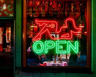 Bar Open Neon Sign,Beauty Bar Neon Sign,Led Open Light,Lighted Open Bar Business Sign,Lady Open Sign,Vertical Open Sign Led,