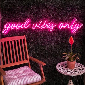 Good Vibes Only Neon Sign|Wedding Neon Sign|Neon Light Bedroom Decor|Led Sign Personalized Gifts| Neon Wall Art|Custom Good Vibes LED Sign