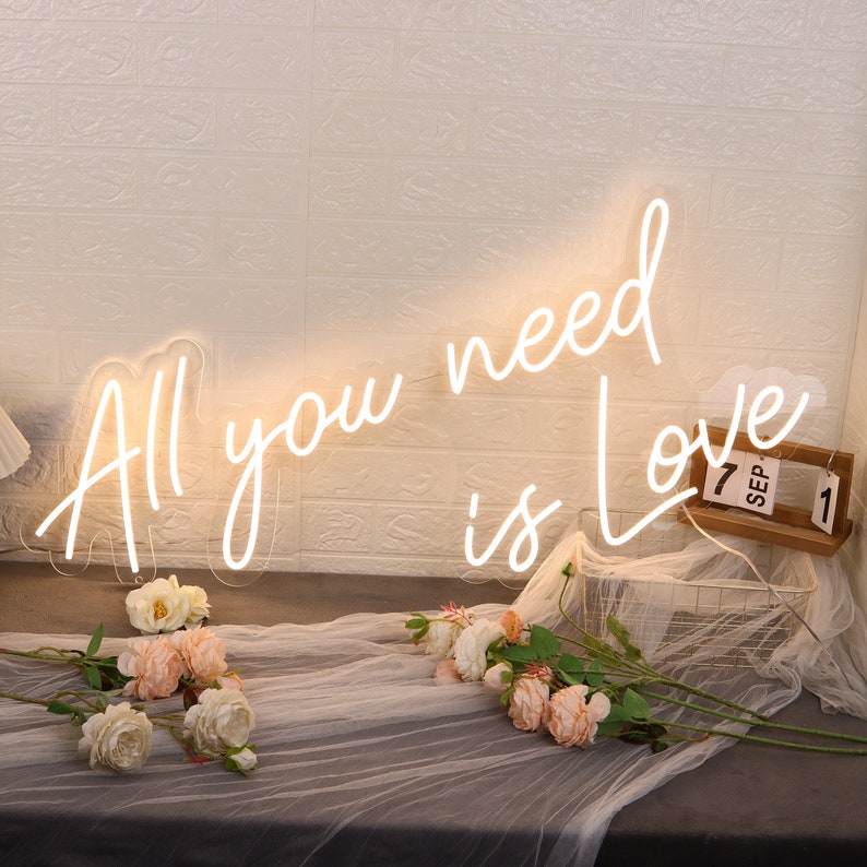 All you need is Love Custom Neon Sign, Lights Decor,Wedding Neon Light, Personalized Neon Sign Custom,Valentines Day Gifts From NeonArtists image 1