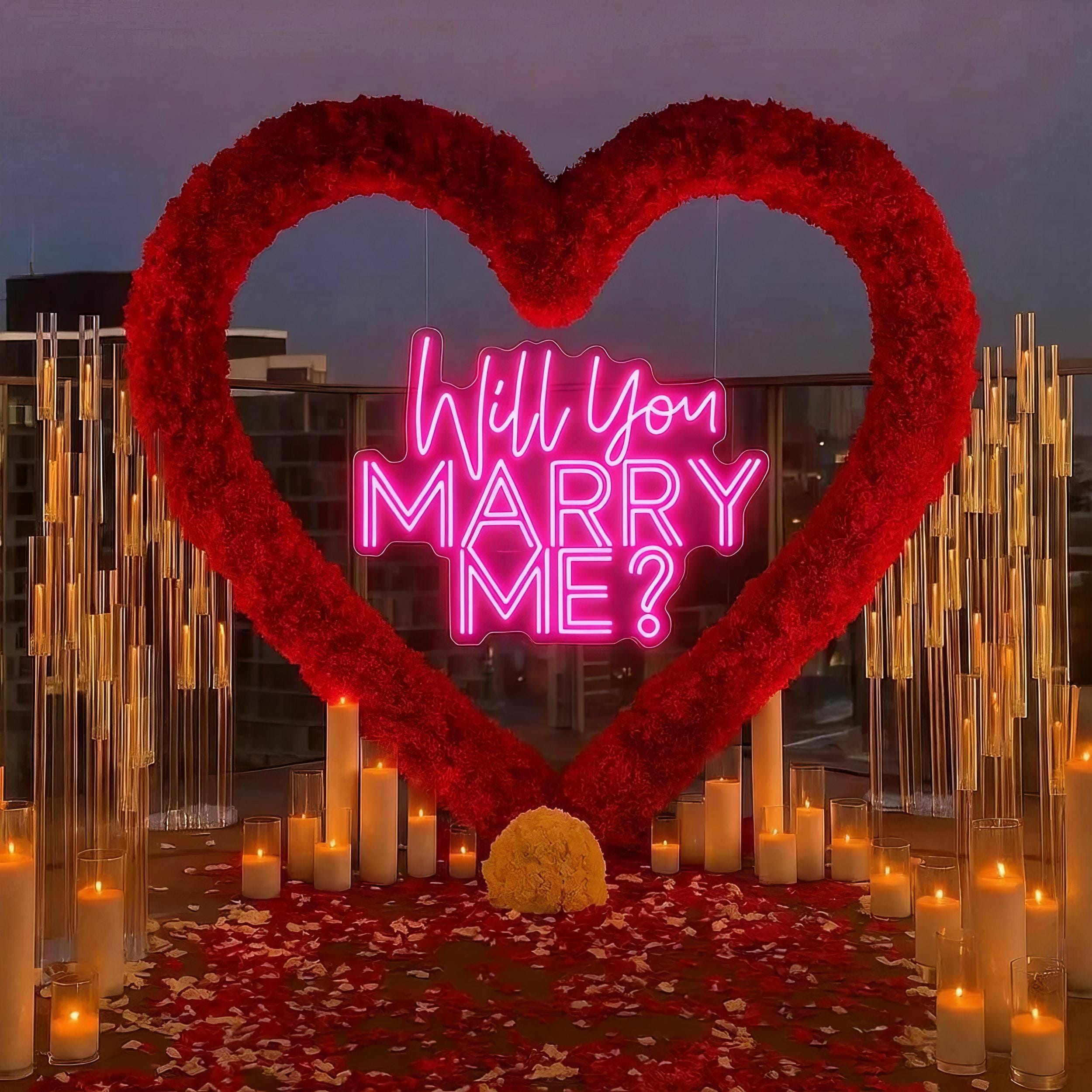 Enseigne au néon Will You Marry Me, signe de mot LED, panneau lumineux USB pour décorations de proposition, fête de mariage, saint-valentin | Leroy Merlin