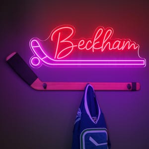 Hockey Name Neon Sign,Custom hockey name neon sign,Custom Personalized Name Sign, Custom Neon Name Sign,Custom Kids Name Sign, Hockey Gift