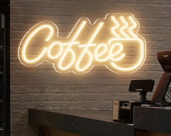 コーヒーカップネオンサイン、コーヒー豆ネオンライト、コーヒーLED 