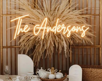 Neon Sign Wedding |Custom Last Name Neon Sign Wedding|Weeding Party Decor| Wedding Decor|Neon Sign Custom|Wall Decor|Engagement Decor