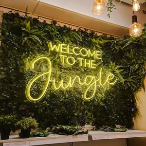 Insegna al neon Welcome To The Jungle, luce al neon Jungle, decorazione murale personalizzata, insegna al neon Welcome, insegna al neon da parete per camera da letto, casa, ufficio