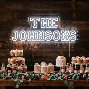 Neon Sign Wedding, Last Name Neon Sign ,LED Name Neon Sign,Wedding Backdrop Sign,Wedding Decor Vintage Neon Sign,Gifts