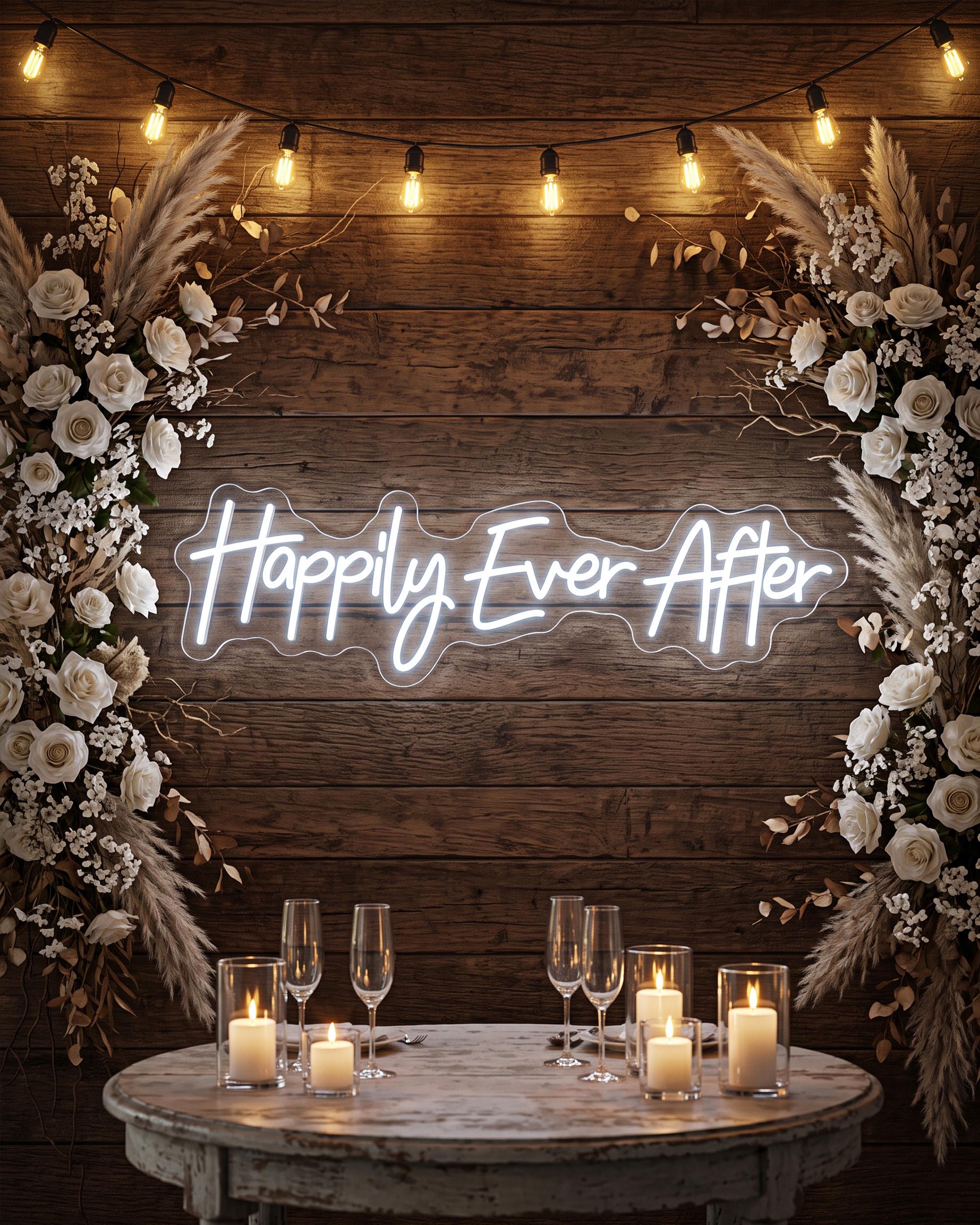 Happily Ever After Neon Sign|led Neon Lights Wedding Wall Decor