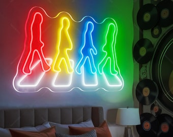 Rock Band Neon Sign,Music Wall Sign, Studio Wall Decoration, Music room wall art, Rock Music Led Light,Neon Sign for Bar, or Music Room