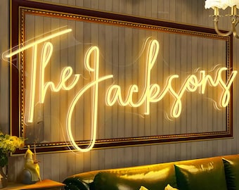 Custom Neon Sign ,Neon Sign Wedding, Last Name Neon Sign ,LED Name Neon Sign,Wedding Backdrop Sign,Wedding Decor Neon Sign,Gifts