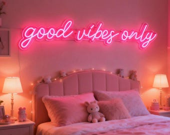Good Vibes Only Neon Sign|Wedding Neon Sign|Neon Light Bedroom Decor|Led Sign Personalized Gifts| Neon Wall Art|Custom Good Vibes LED Sign
