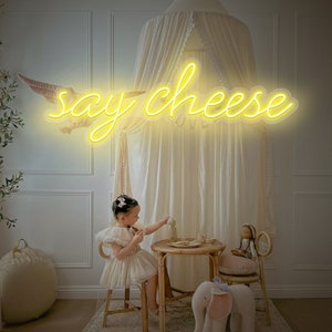 Say Cheese Neon Sign| Say Cheese Lignt Up| Party Neon Sign|LED Sign For Home Decor|Say Cheese Led Neon Sign|Room Wall Decor|Cheese Led Sign