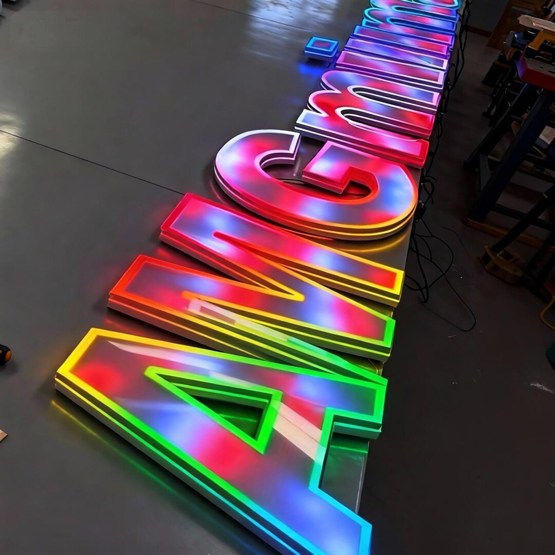 RGB Letter Sign,light up Letter,illuminated Logo Shop Custom Led Sign ...