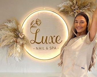 Acrylic Backlit Sign,Salon Sign,Beauty SPA Logo Decor,Nails Store Sign,Nails Wall Decor,Custom Sign,Backlit Sign,Business Sign