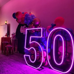 Letras de neón con números A-Z 0-9, señal de luz de neón de marquesina personalizada, decoración de fiesta de cumpleaños, aniversario de boda, letras grandes