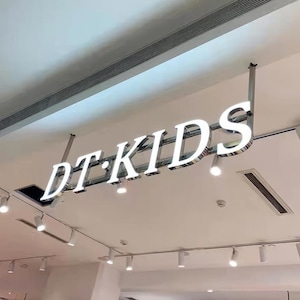 Letrero iluminado con halo/letrero comercial/letrero iluminado con LED/letrero con logotipo para escaparate de centro comercial/letrero de tienda con LED, letrero comercial personalizado/letrero colgante