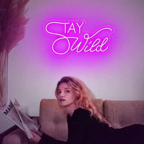 STAY Wild Neon Sign Personalized Neon Signs Custom Flex Led Wall Hanging Bar shops Garage Party Home Bedroom Decor Light Up Signs
