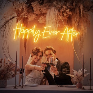 Happily Ever After neon sign|LED Neon Lights Wedding Wall Decor|Wedding Neon Signs| Engagement Gifts|Personalized Gift for Her|Wedding Party