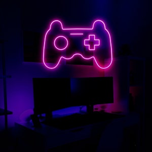 Gamepad LED Neon Lights Signs for Wall Decor Gaming Controller Hanging ...