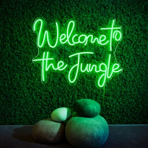 Welcome To The Jungle Neon Sign, Neon Art Signs, Led Wall Hanging Bar Sign,Party Home Bedroom Decor, Light Up Signs,Neon Sign,Wall Neon Art