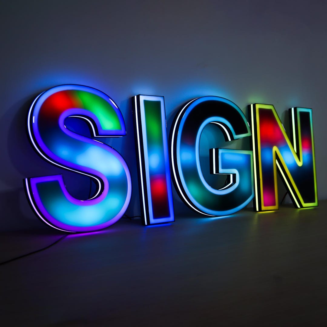 Letras de canal LED, letrero con logotipo personalizado para decoración ...