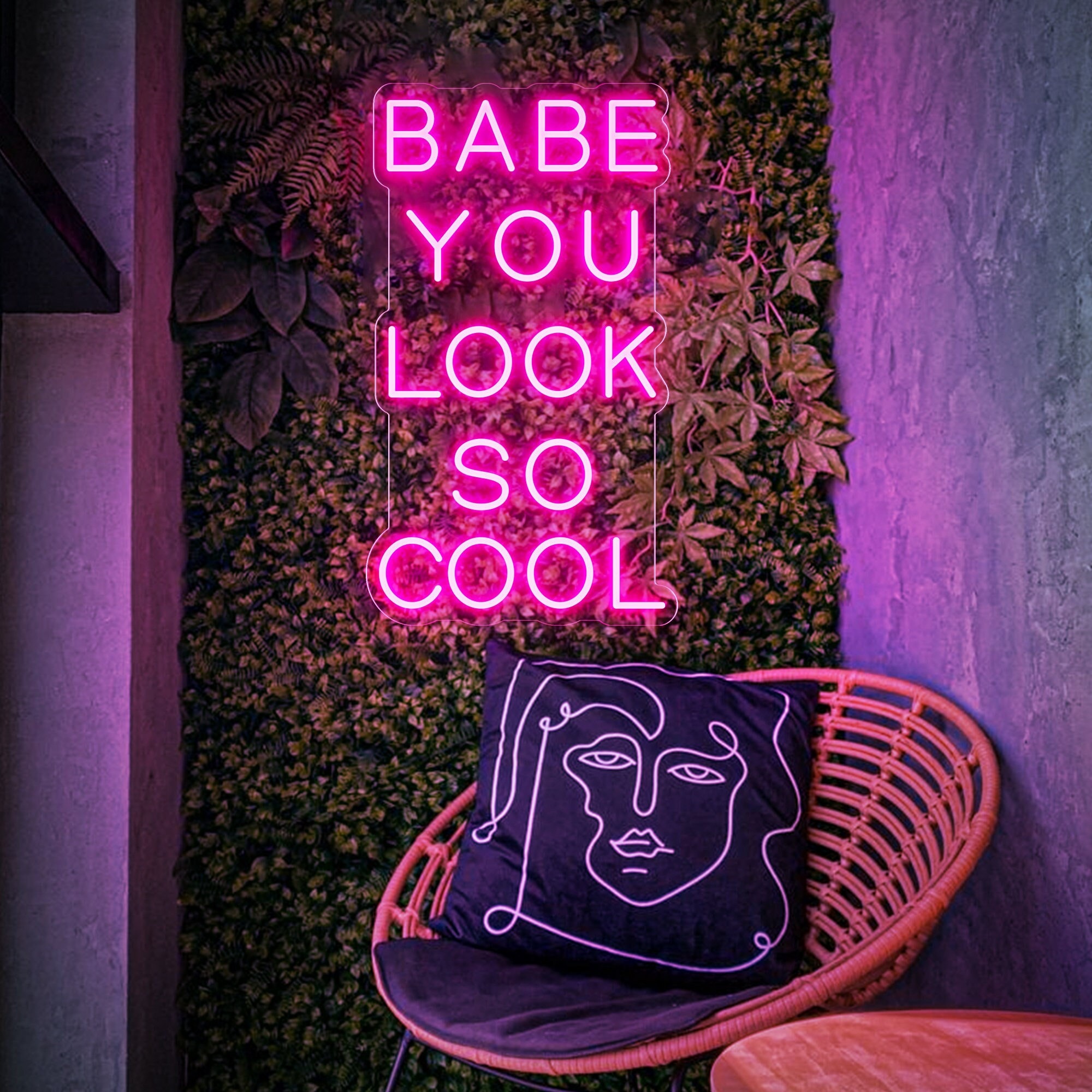 Babe You Look So Cool Neon Sign,Custom Wall Decor,Neon Light Gifts for Her,Neon Art Neon Gifts,Modern Home Shop Decor,Gifts