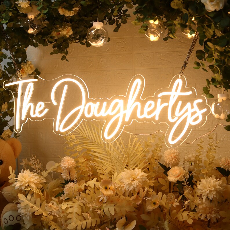 Custom Wedding Neon Sign Last Name Neon Sign Wedding Etsy