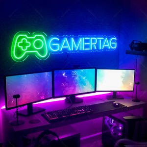 YouTuber Name Neon Sign, Custom Neon Sign,Gamer Tag Neon Light,Gamertag Neon Sign,Personalized Gift For Gamers Neon Light Wall Decor