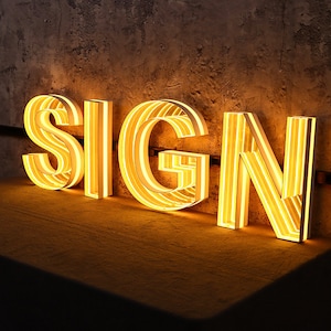 Letras iluminadas, letreros de infinito iluminados en 3D personalizados, letreros de neón LED, letreros de espejo infinito en 3D, letreros abiertos, letreros con letras LED de infinito, letreros personalizados.